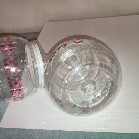 Chunky Christmas Jars Santa Snowman Snowflakes Xmas Plastic Candy Chocolates - Picture 7 of 10